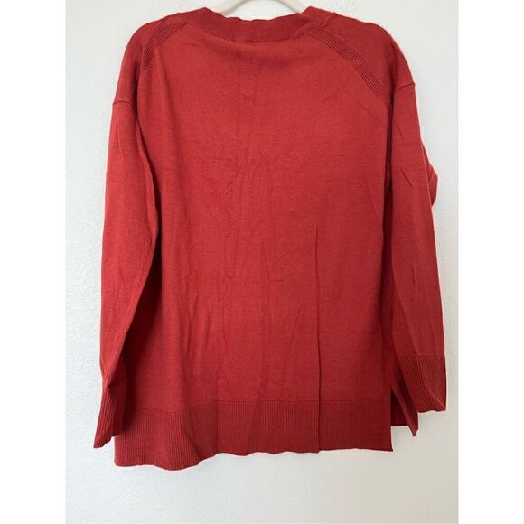 Matty M Women's V Neck Pullover Sweater with Side Slits NEW - Picture 5 of 5